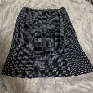 Talbots Black and White A-Line Silk Skirt